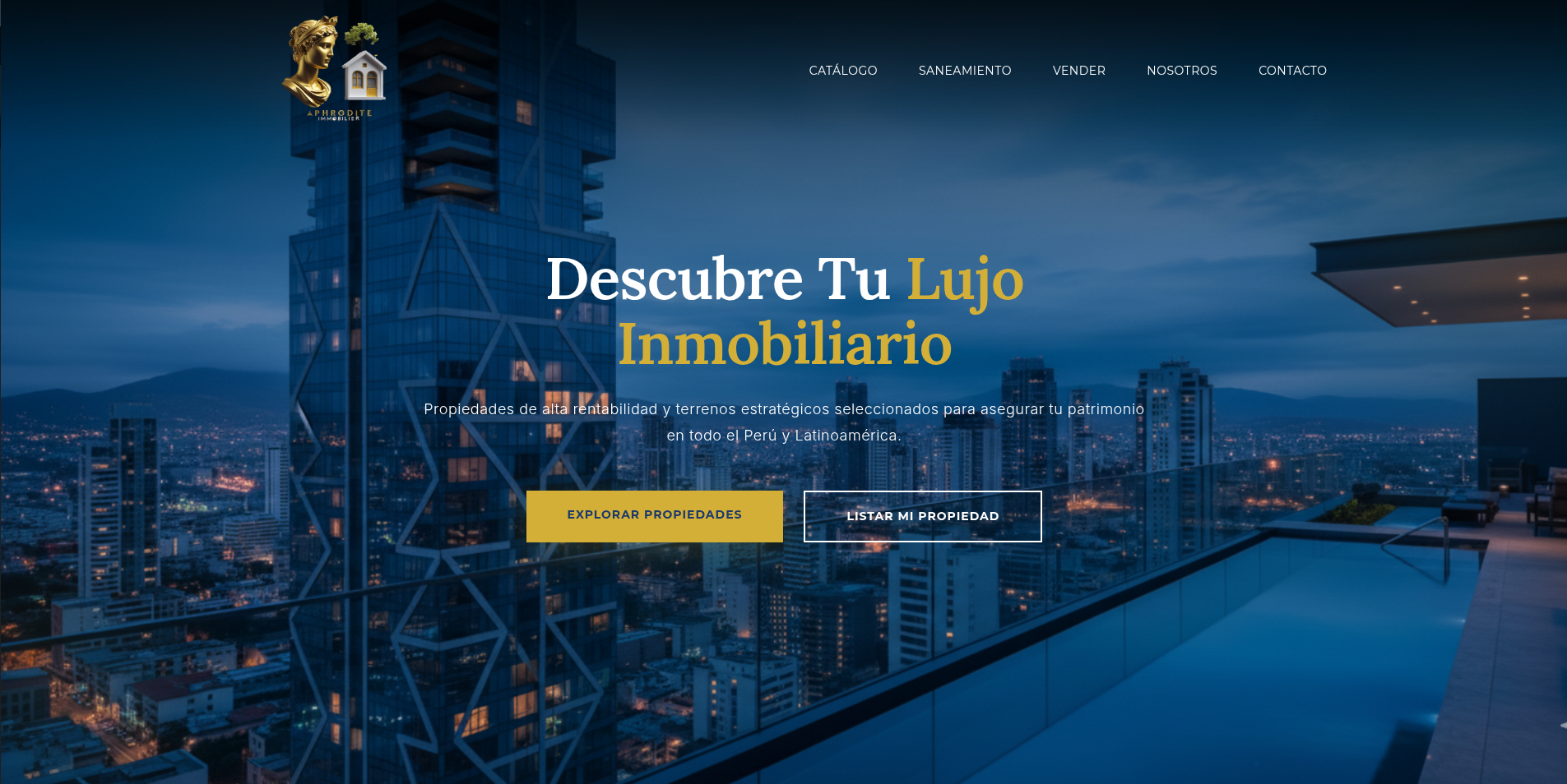 Captura de la web inmobiliaria Aphrodite Immobilier